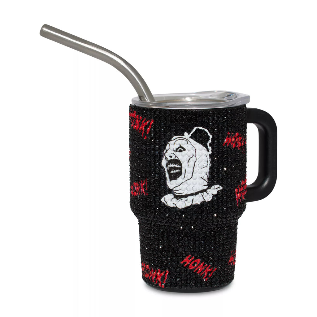 Art the Clown Rhinestone Mini Travel Tumbler with Straw 3 oz. - Terrifier