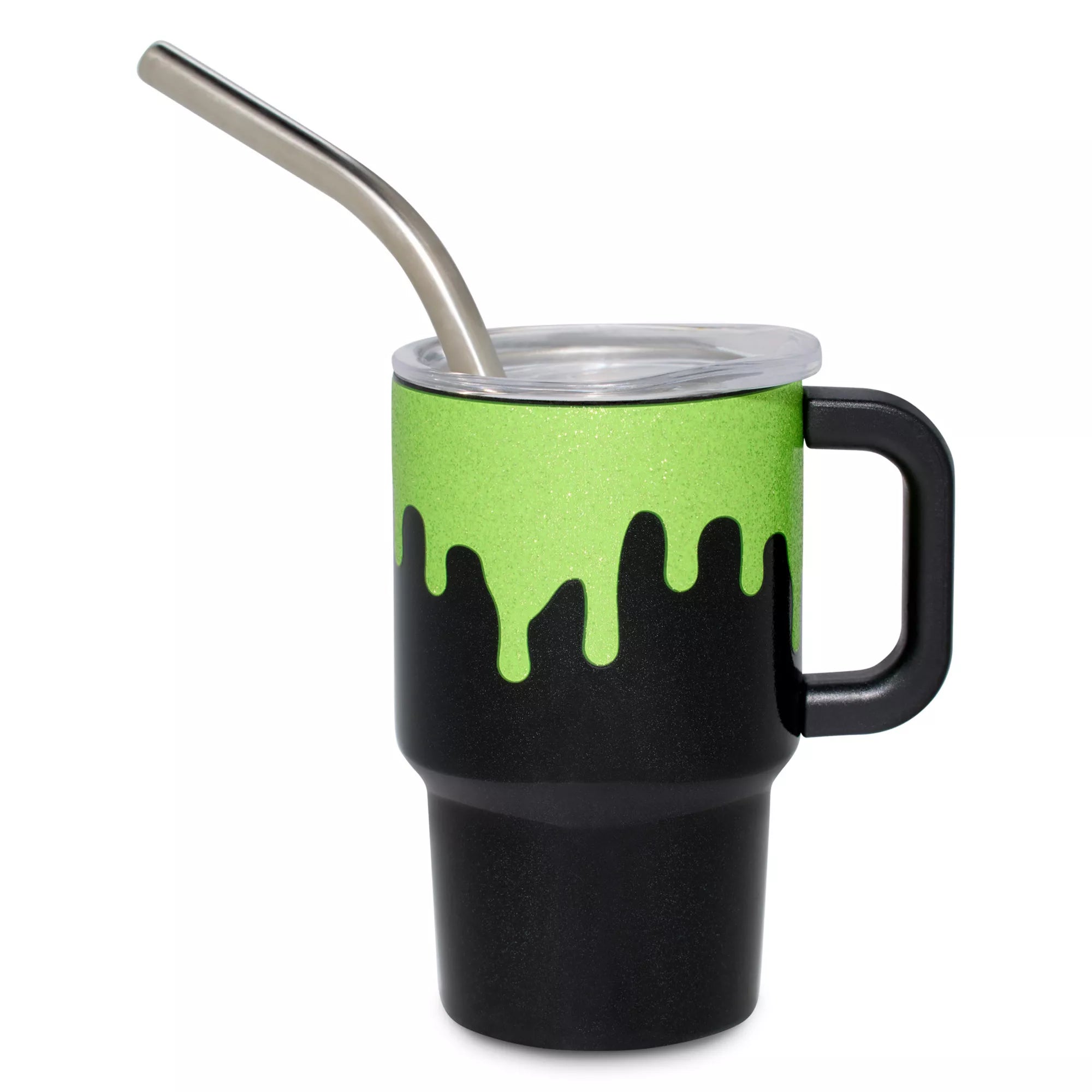 Green Drip Rhinestone Mini Travel Tumbler with Straw - 3 oz.