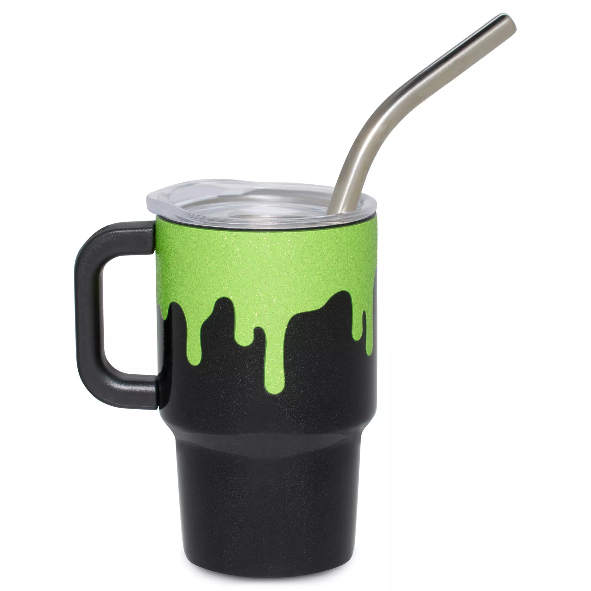 Green Drip Rhinestone Mini Travel Tumbler with Straw - 3 oz.