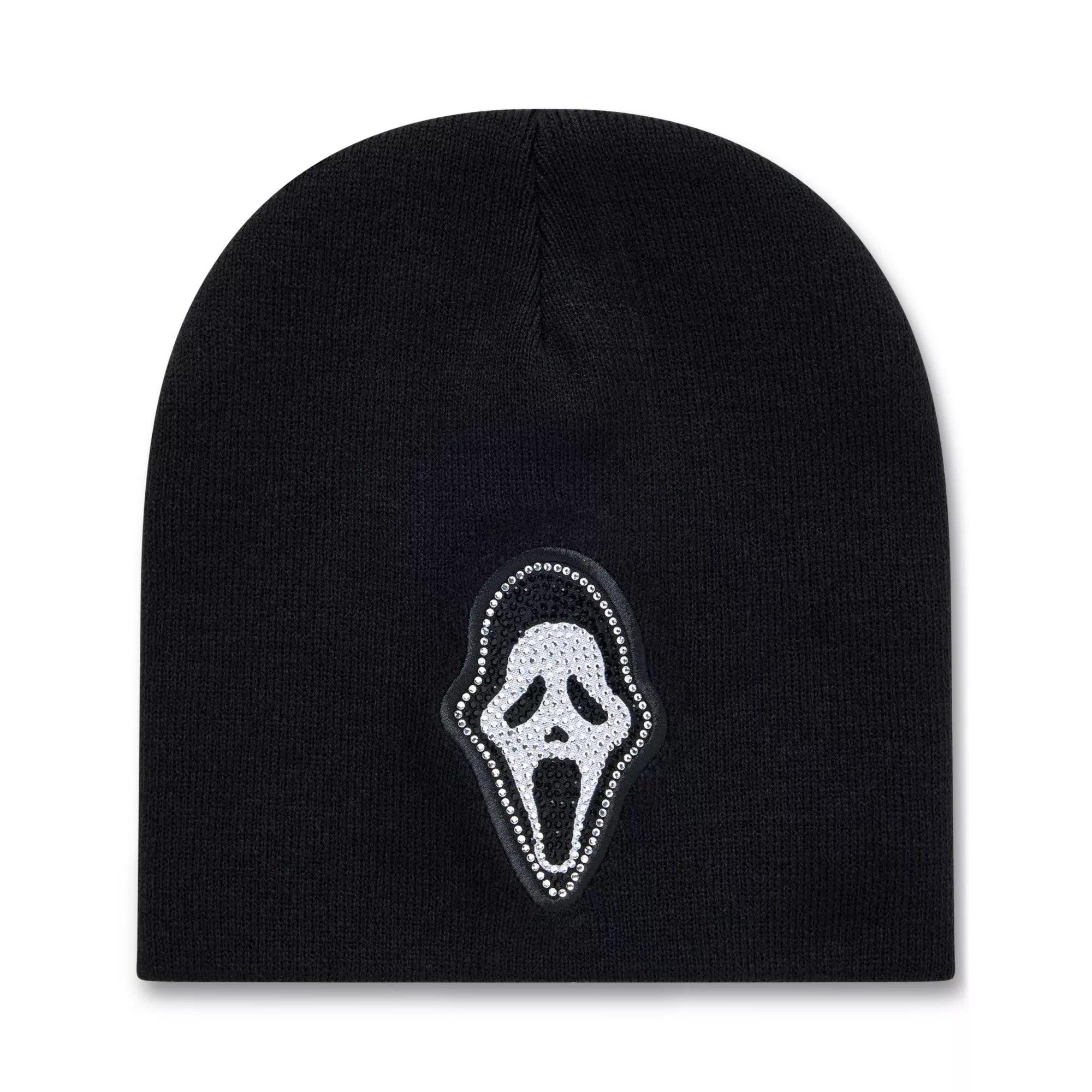 Ghost Face Rhinestone Beanie Hat