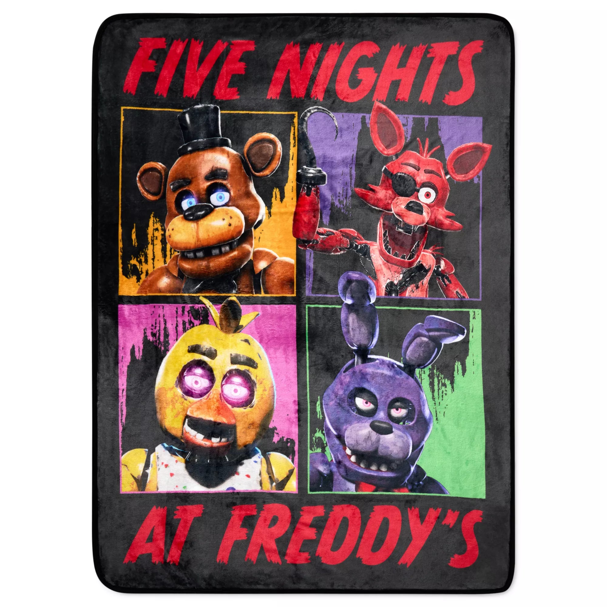 Five Nights at Freddy's Colorblock Character Fleece Blanket