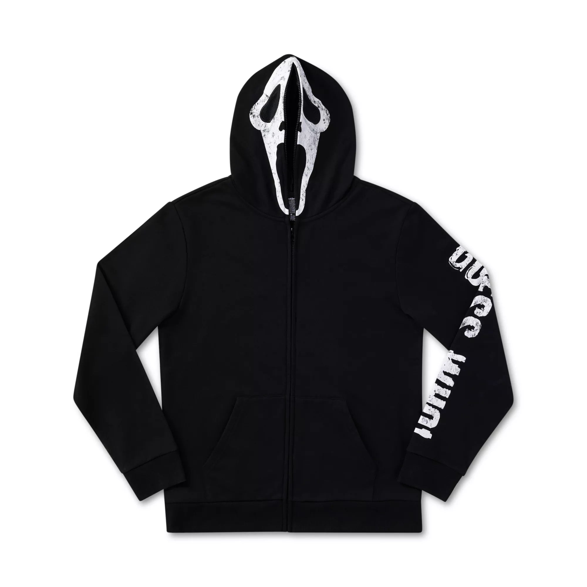 Ghost Face Zip-Up Mask Hoodie