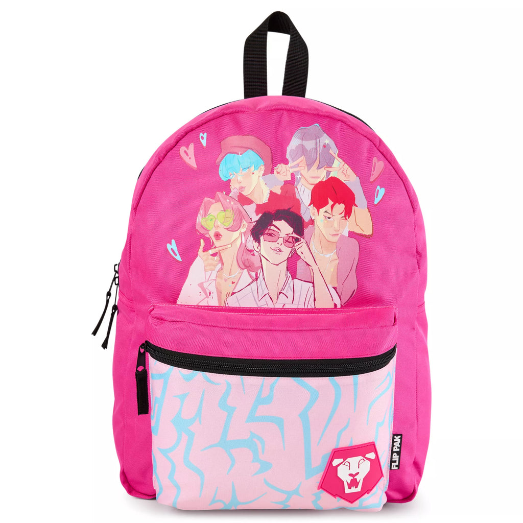 Flip Pak KPop Demon Hunters Saja Boys & Huntr/x Reversible Backpack