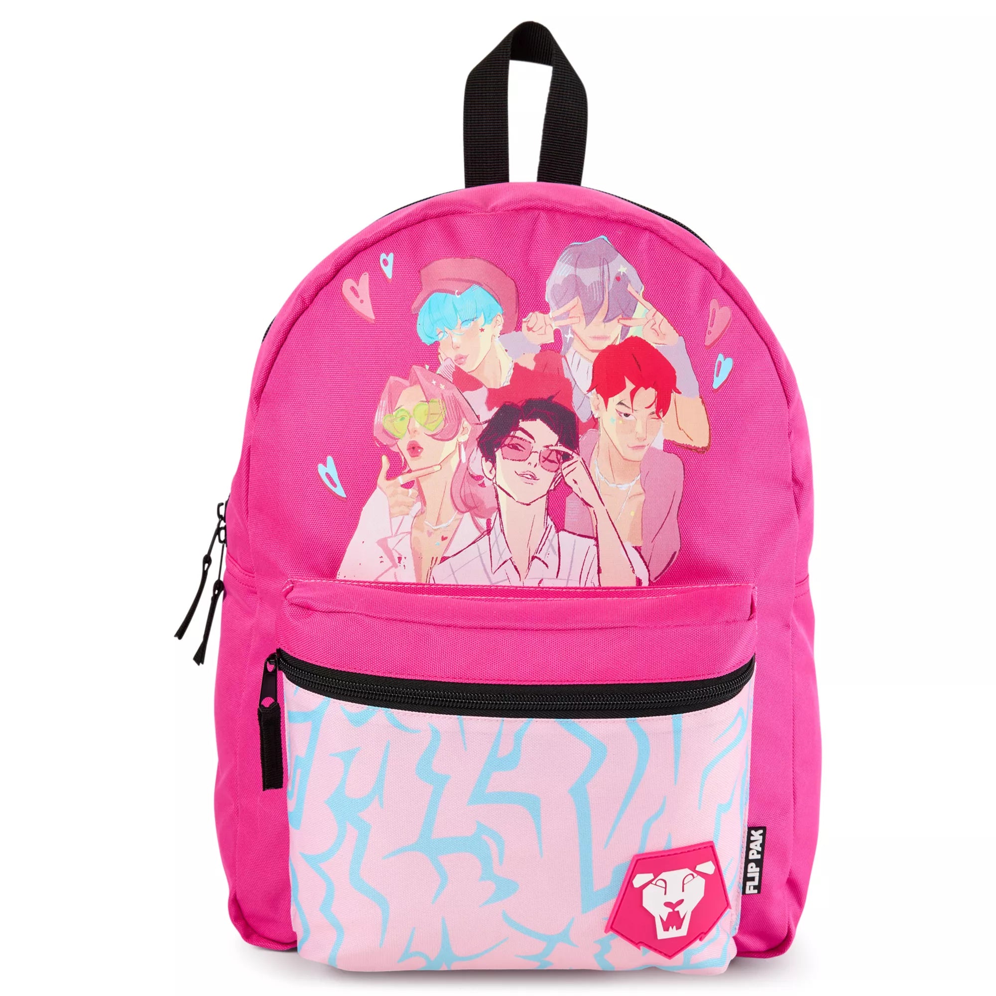 Flip Pak KPop Demon Hunters Saja Boys & Huntr/x Reversible Backpack