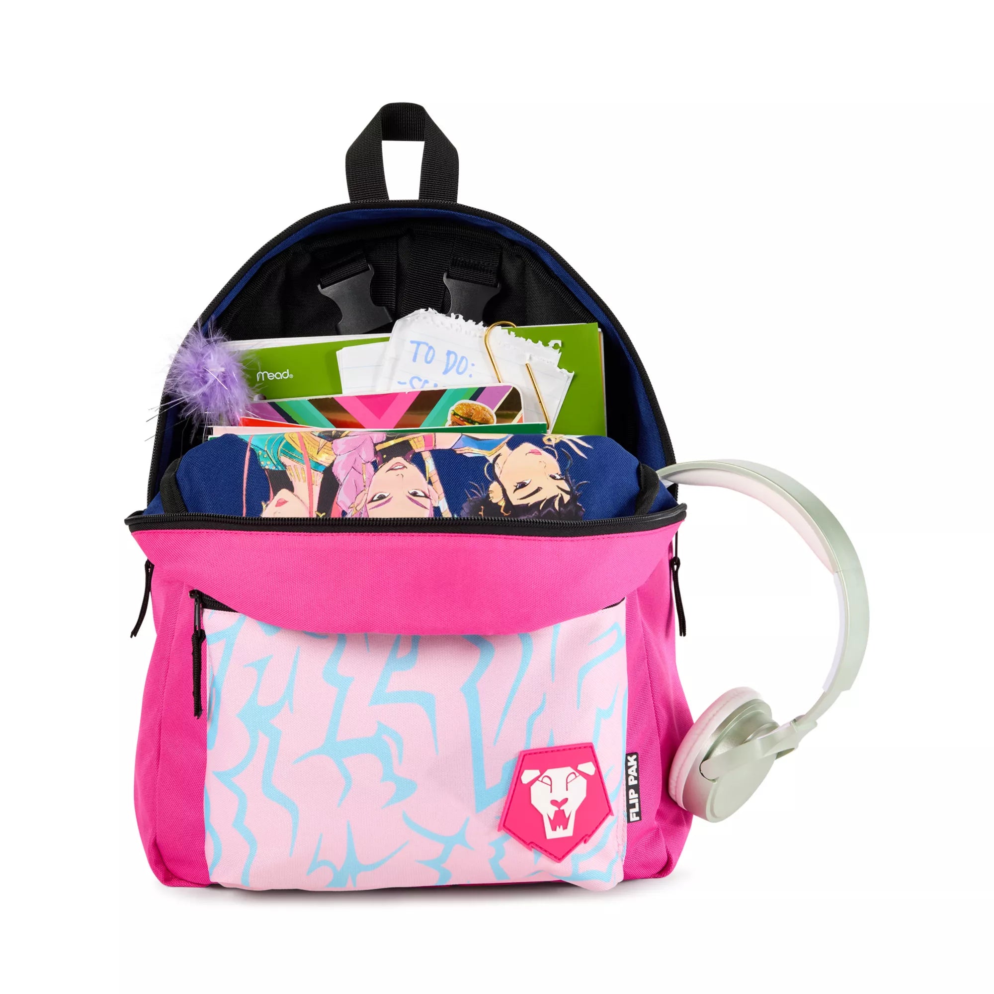 Flip Pak KPop Demon Hunters Saja Boys & Huntr/x Reversible Backpack