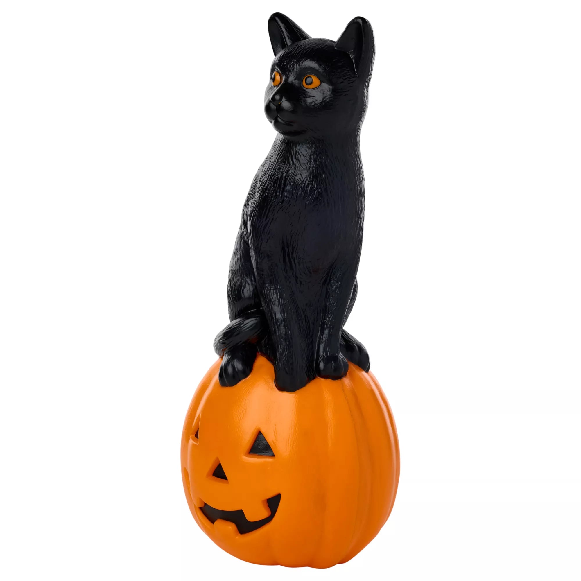 10.6" Light-Up Blow Mold Pumpkin Cat