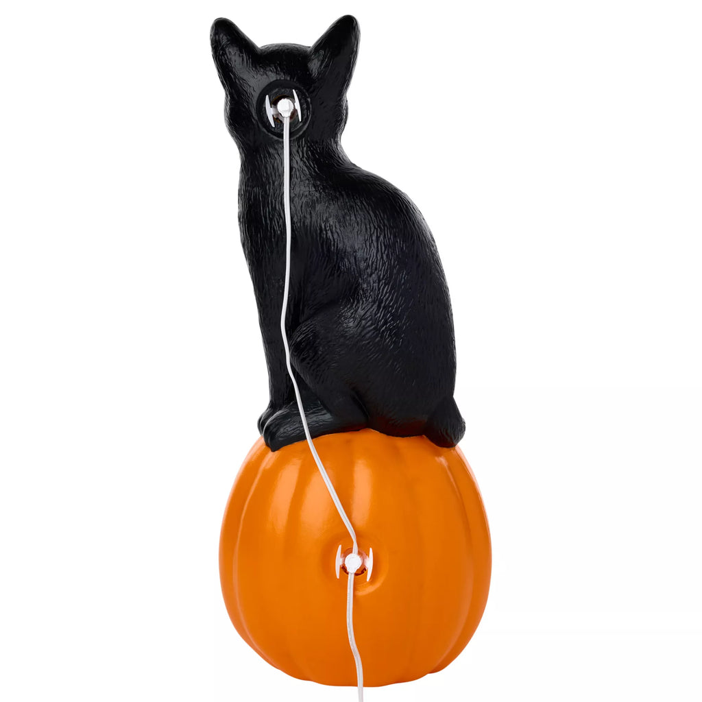 10.6" Light-Up Blow Mold Pumpkin Cat