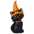 9.6" Light-Up Blow Mold Witch Cat