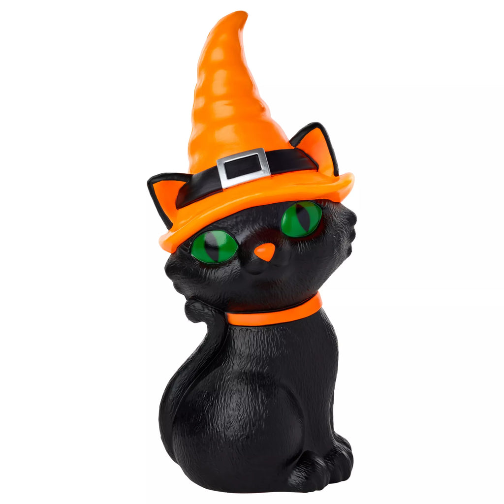 9.6" Light-Up Blow Mold Witch Cat
