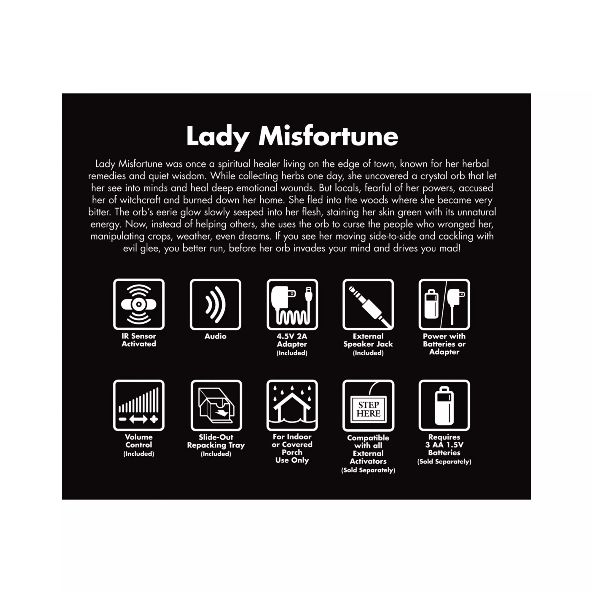 6 Ft 11 In Lady Misfortune Animatronic