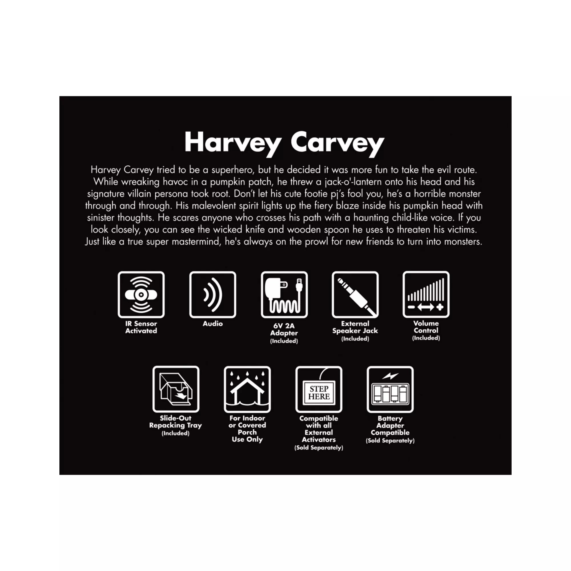 4 Ft 4 In Harvey Carvey Animatronic