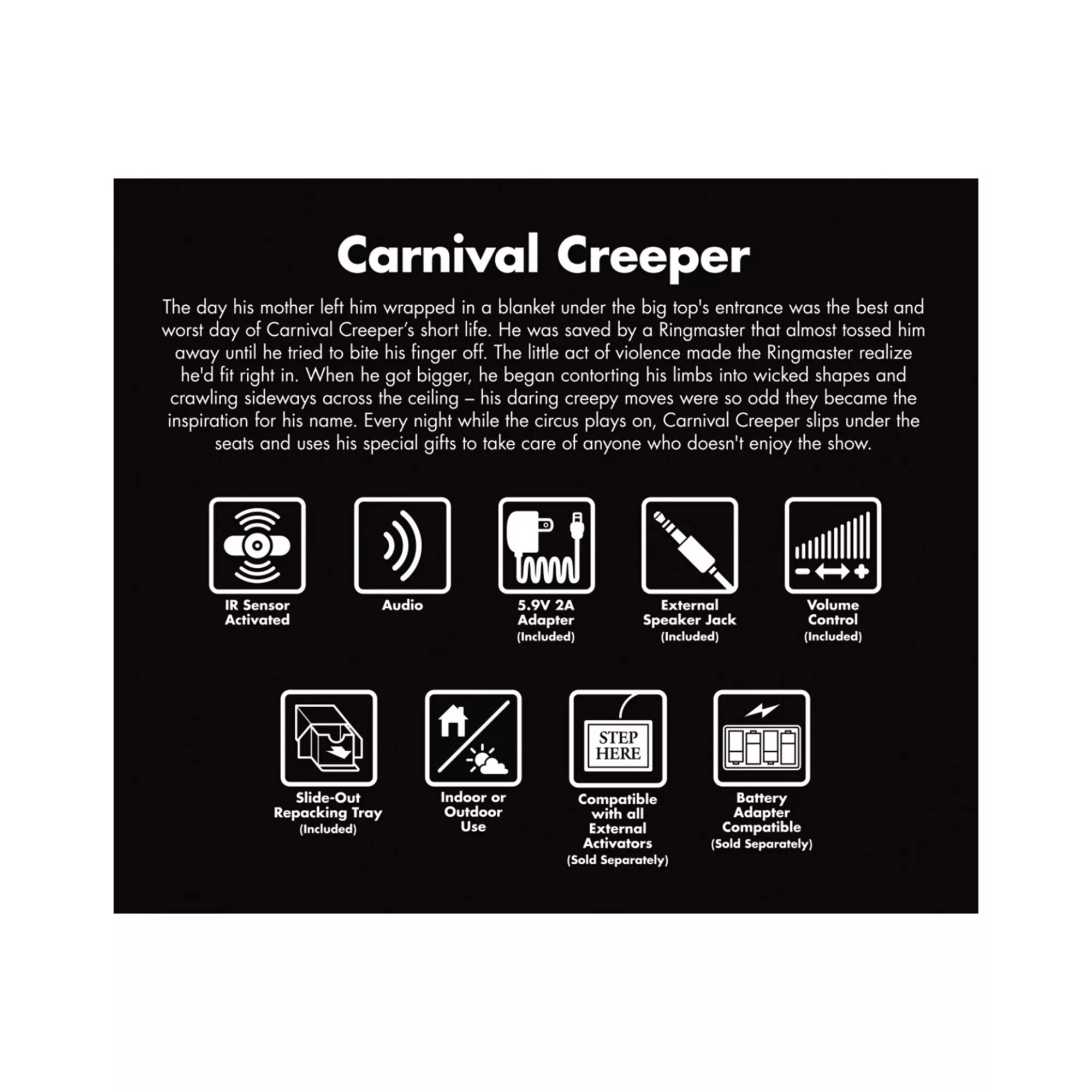3 Ft 9 In Carnival Creeper Animatronic