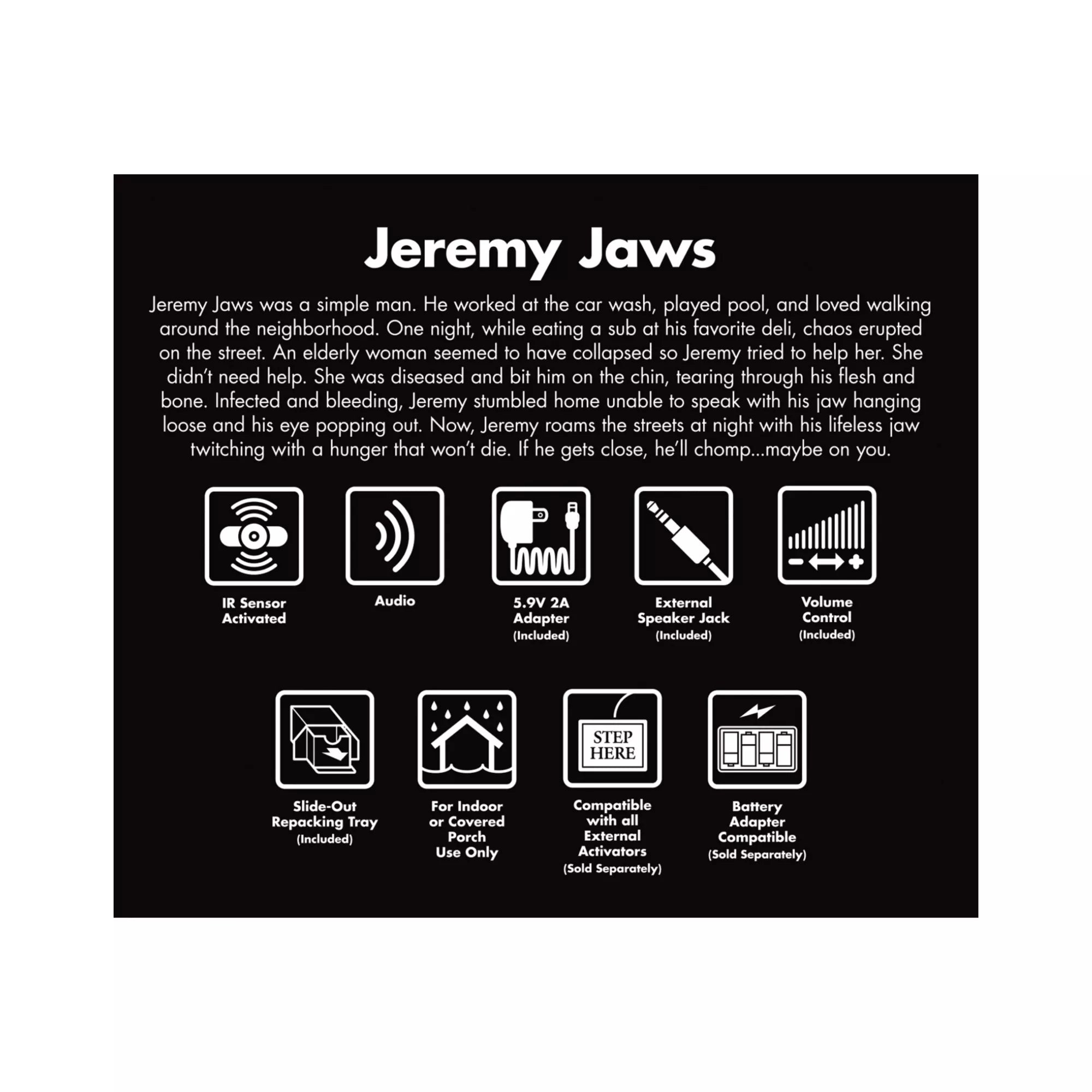 6 Ft 1 In Jeremy Jaws Animatronic