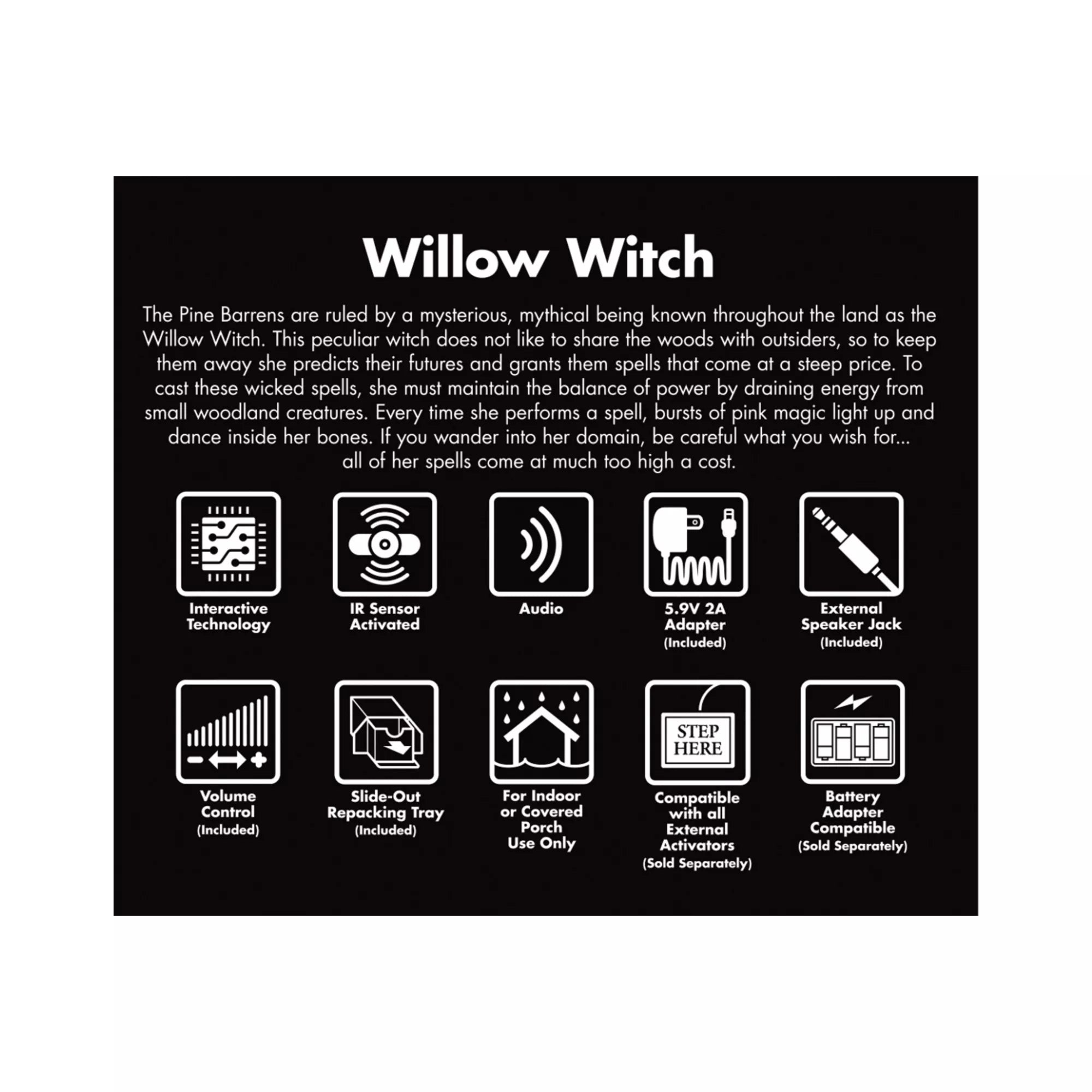 5 Ft 9 In Willow Witch Animatronic