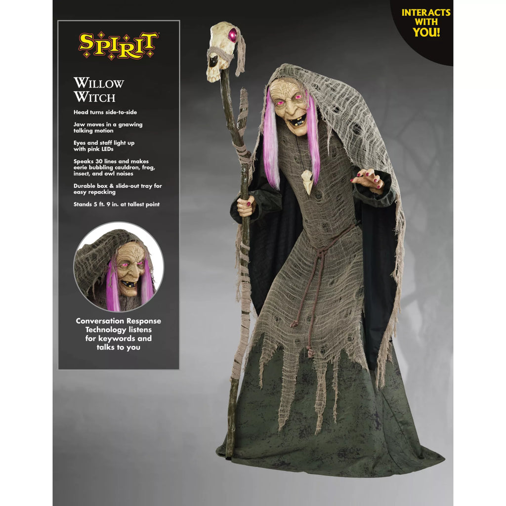 5 Ft 9 In Willow Witch Animatronic