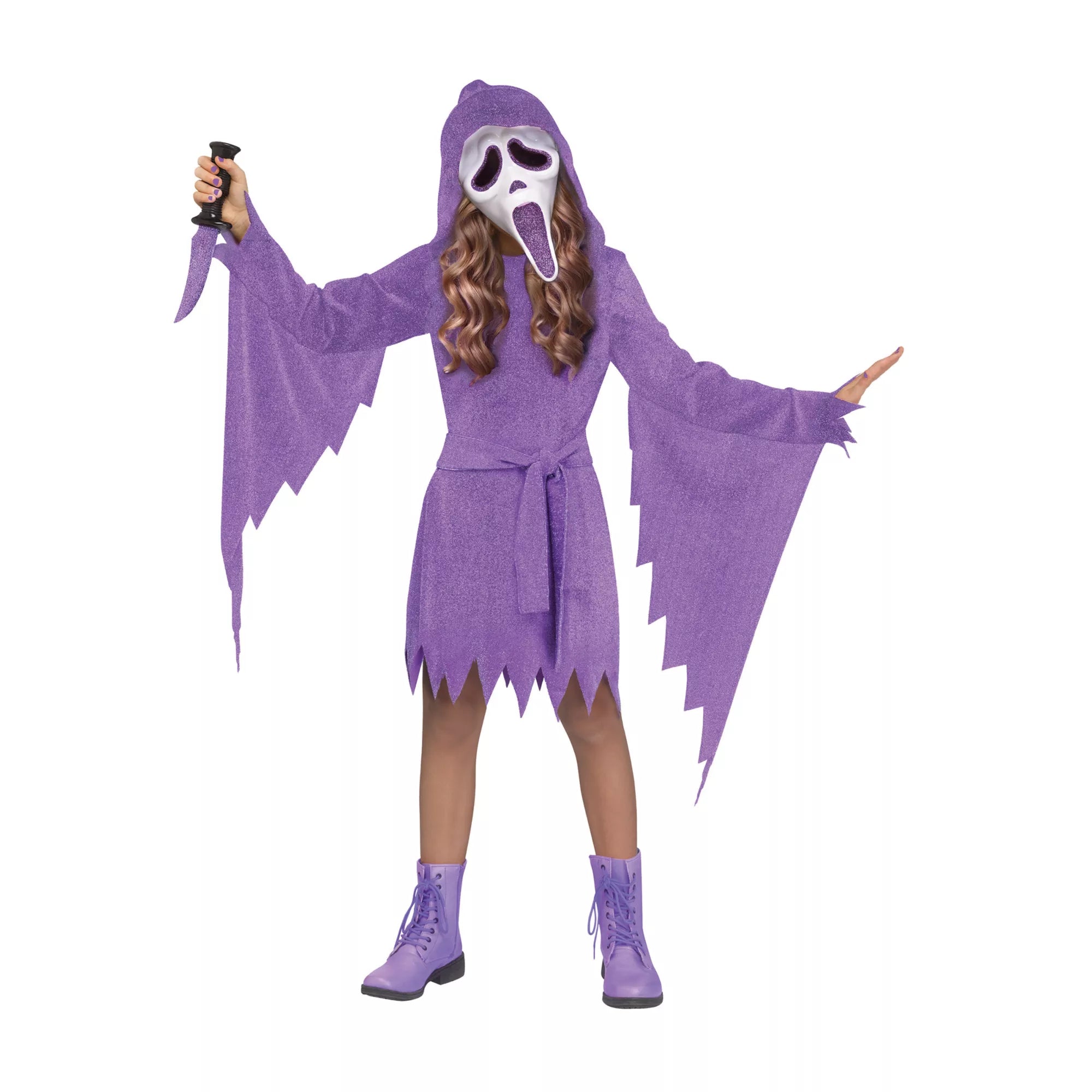 Kids Lavender Ghost Face Dress Costume