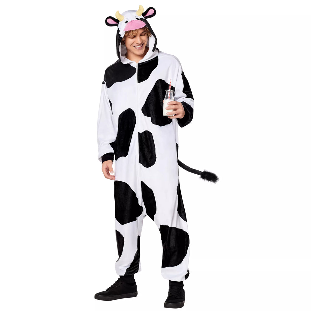 Adult Cow Hooded Jumpsuit Costime