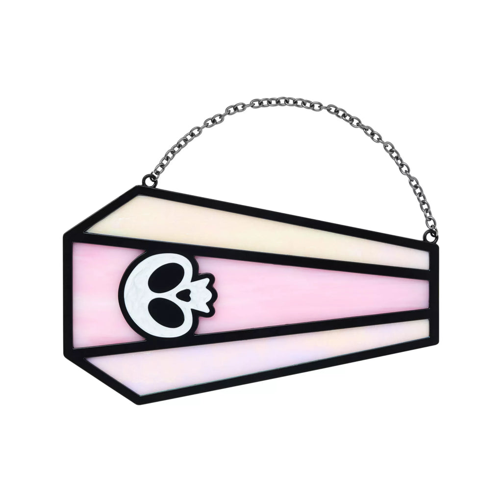 Pink Skull Coffin Suncatcher