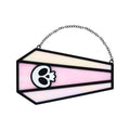 Pink Skull Coffin Suncatcher
