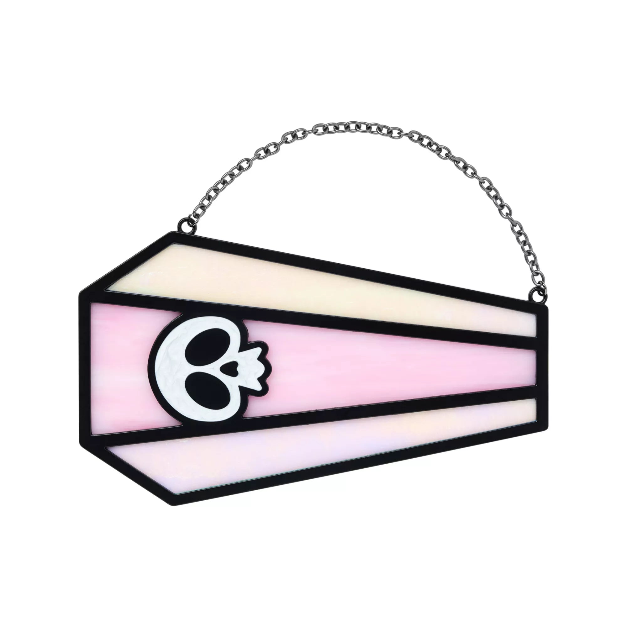 Pink Skull Coffin Suncatcher