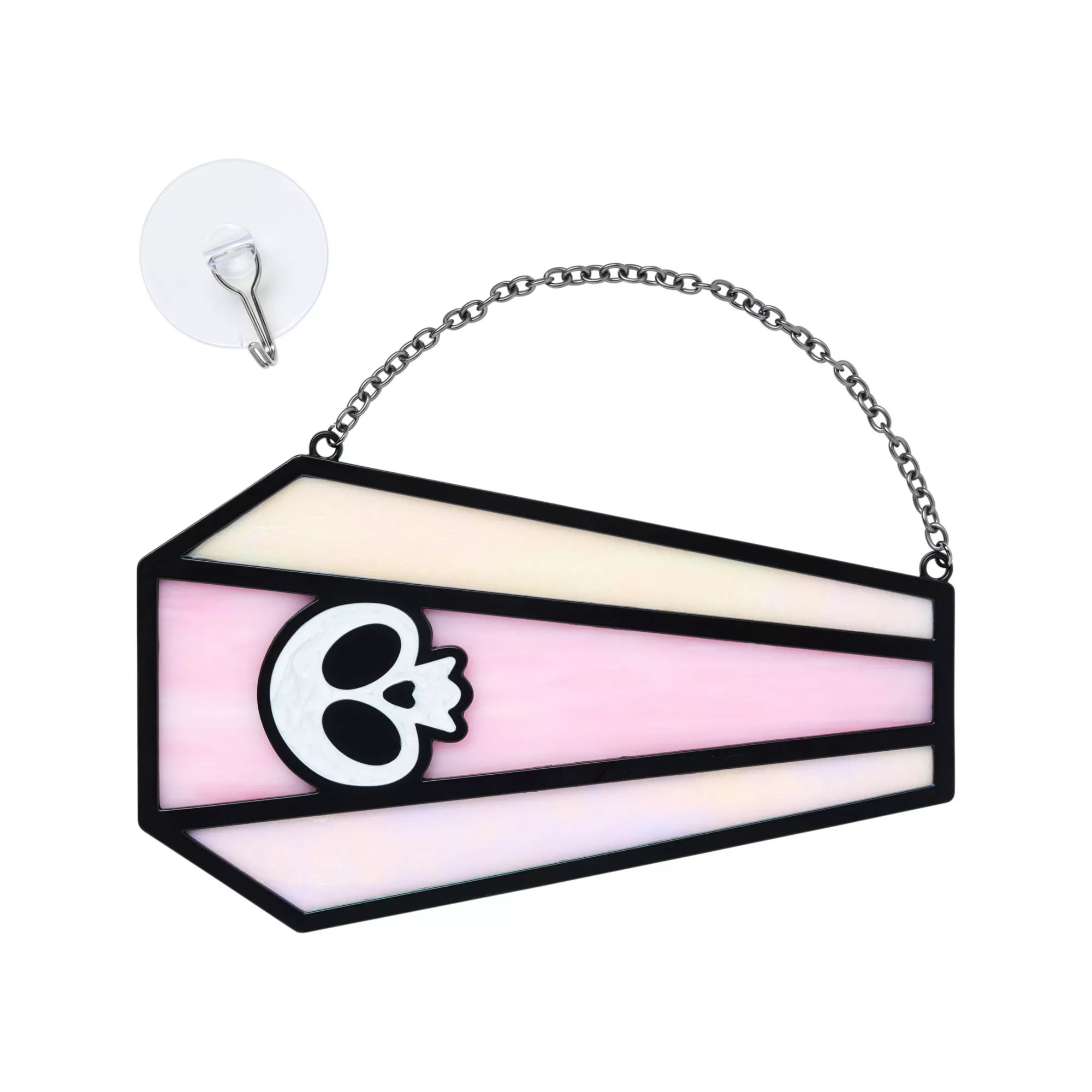 Pink Skull Coffin Suncatcher