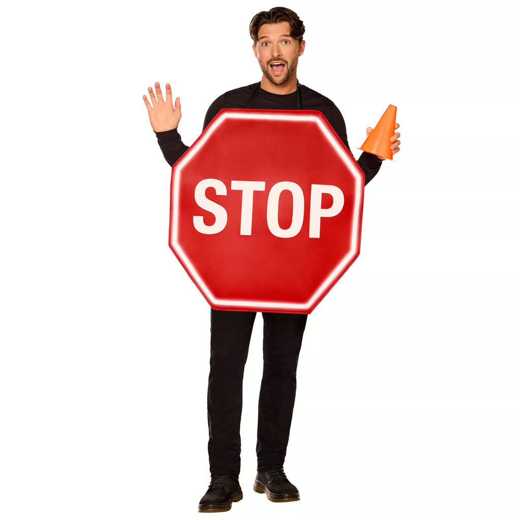 Adult Light-Up Stop Sign 3D Foam Costume