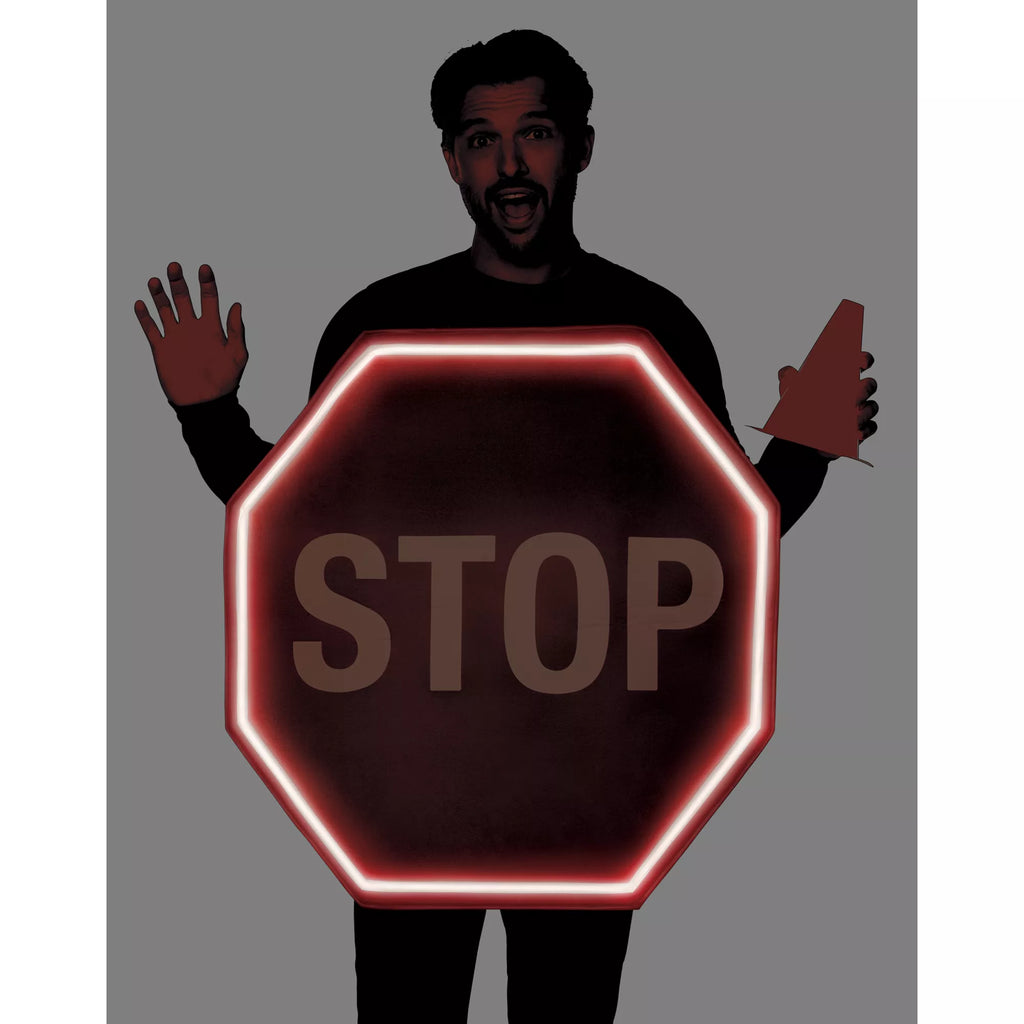 Adult Light-Up Stop Sign 3D Foam Costume