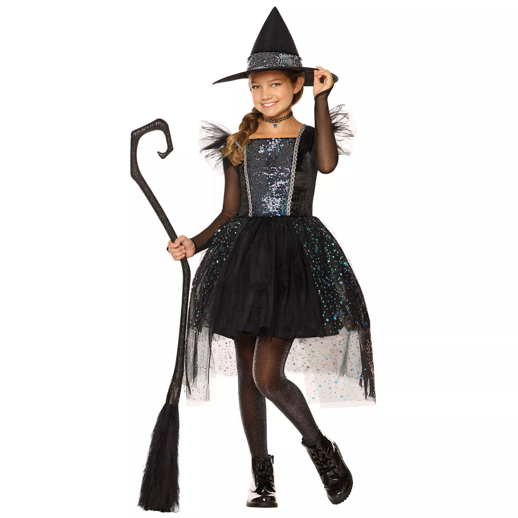 Kids Glimmer Witch Tulle Dress Costume
