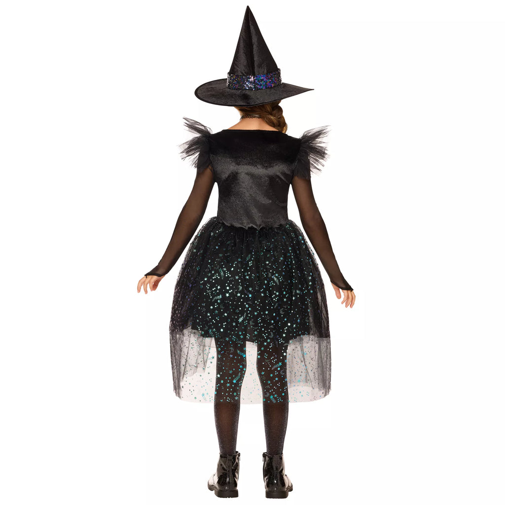 Kids Glimmer Witch Tulle Dress Costume