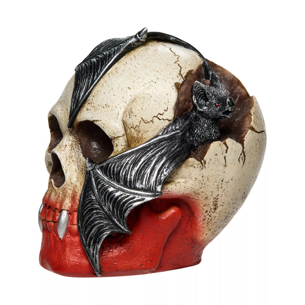 Bloody Vampire Bat Skull Statue
