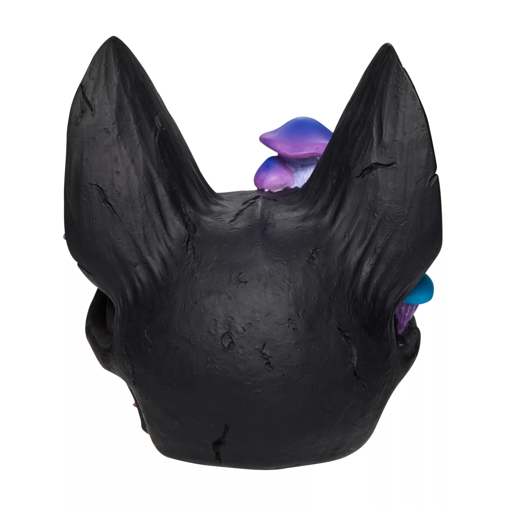 Black Cat Mushroom Skull Statue