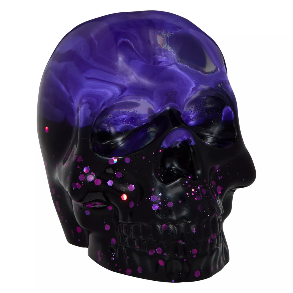 Purple Rose Glass Skull Statue