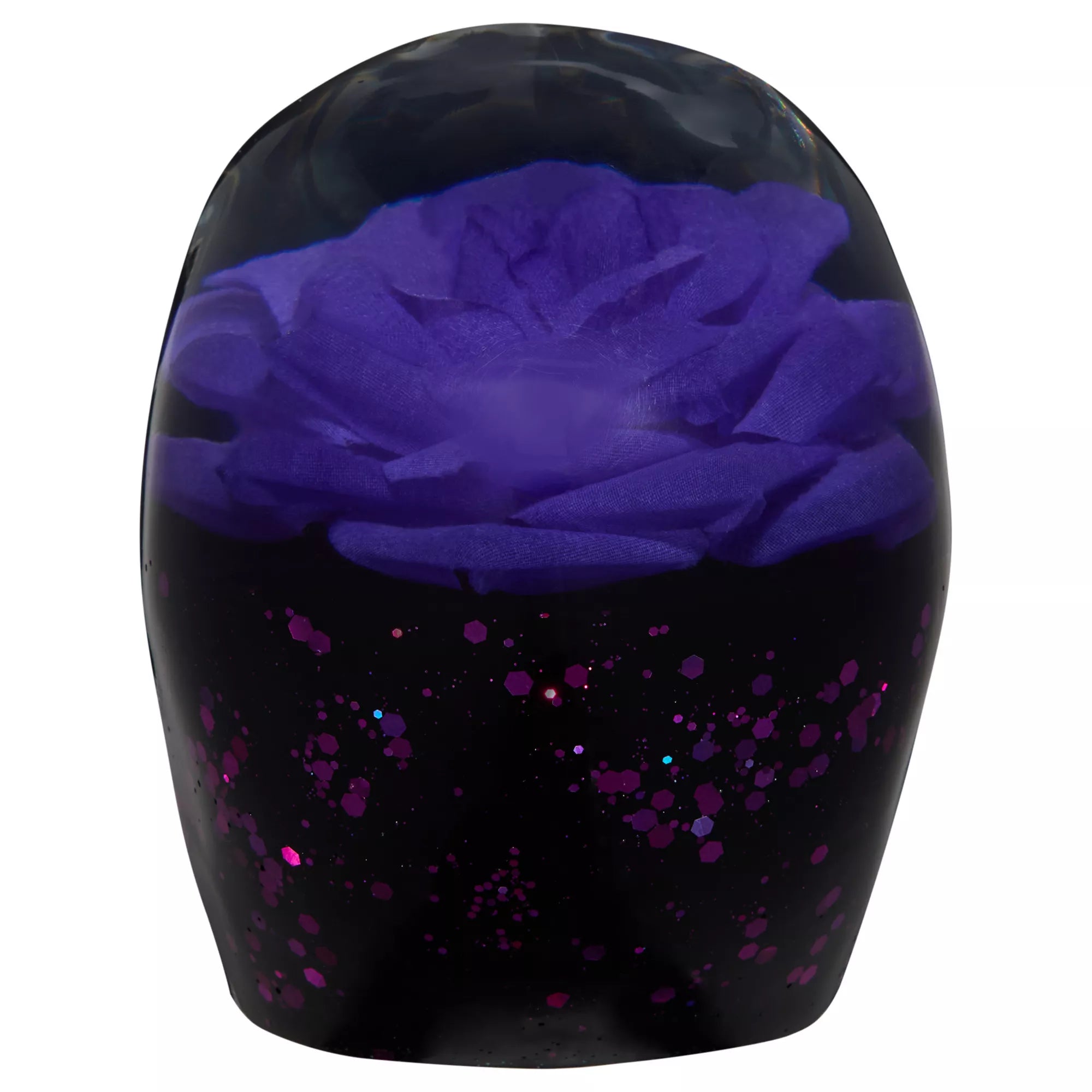 Purple Rose Glass Skull Statue