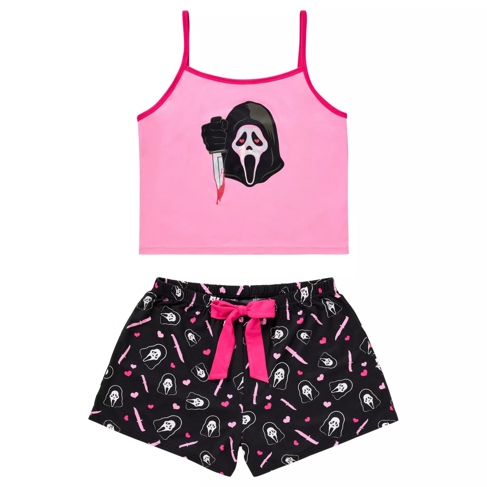 Ghost Face Pink Hearts Sleep Set