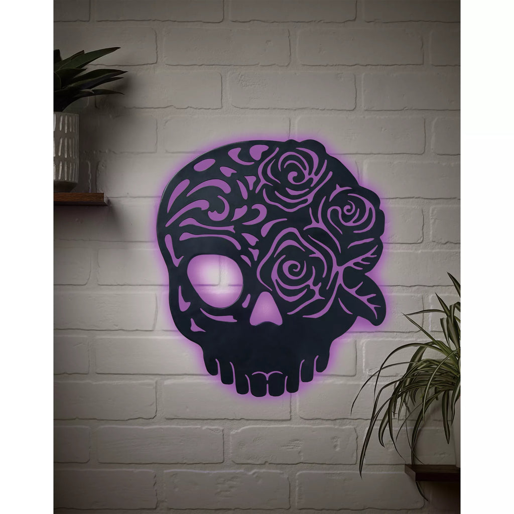 Enchanted Skull LED Light-Up Sign