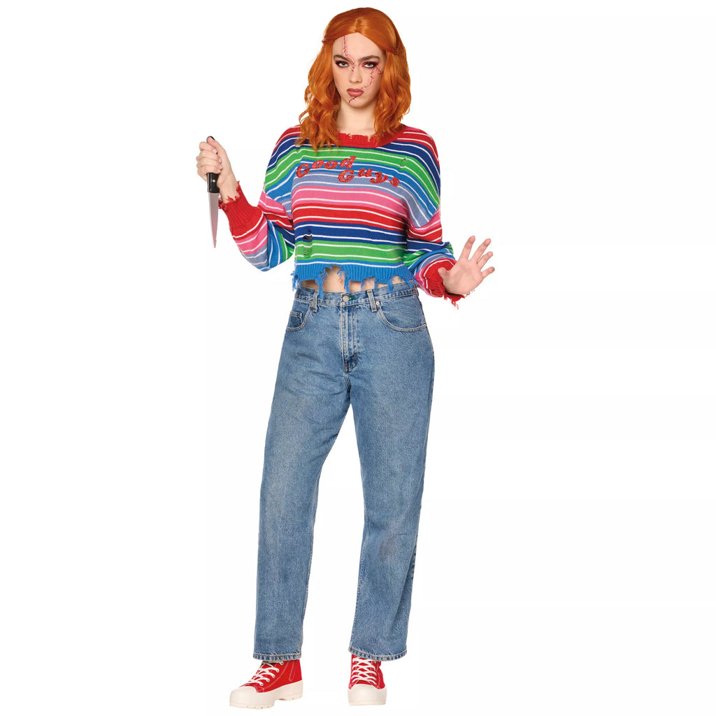 Adult Chucky Sweater and Knife Set