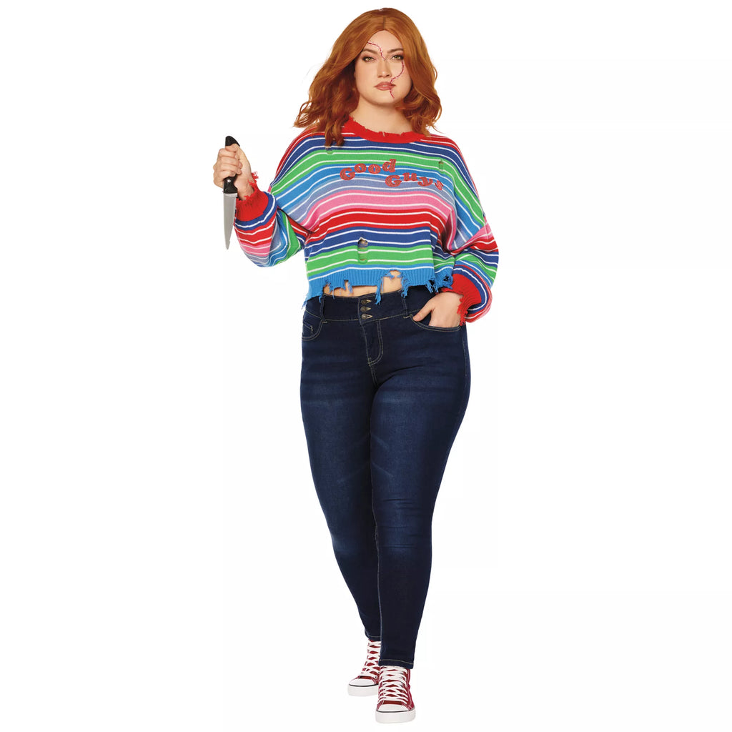 Adult Chucky Sweater and Knife Set