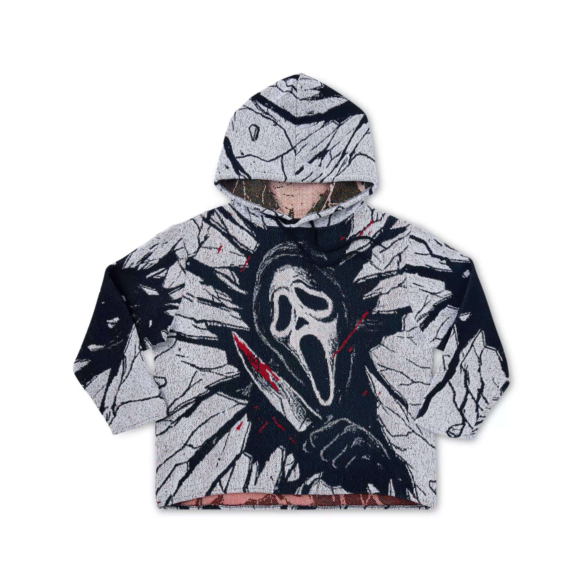 Ghost Face Knife Jacquard Hoodie