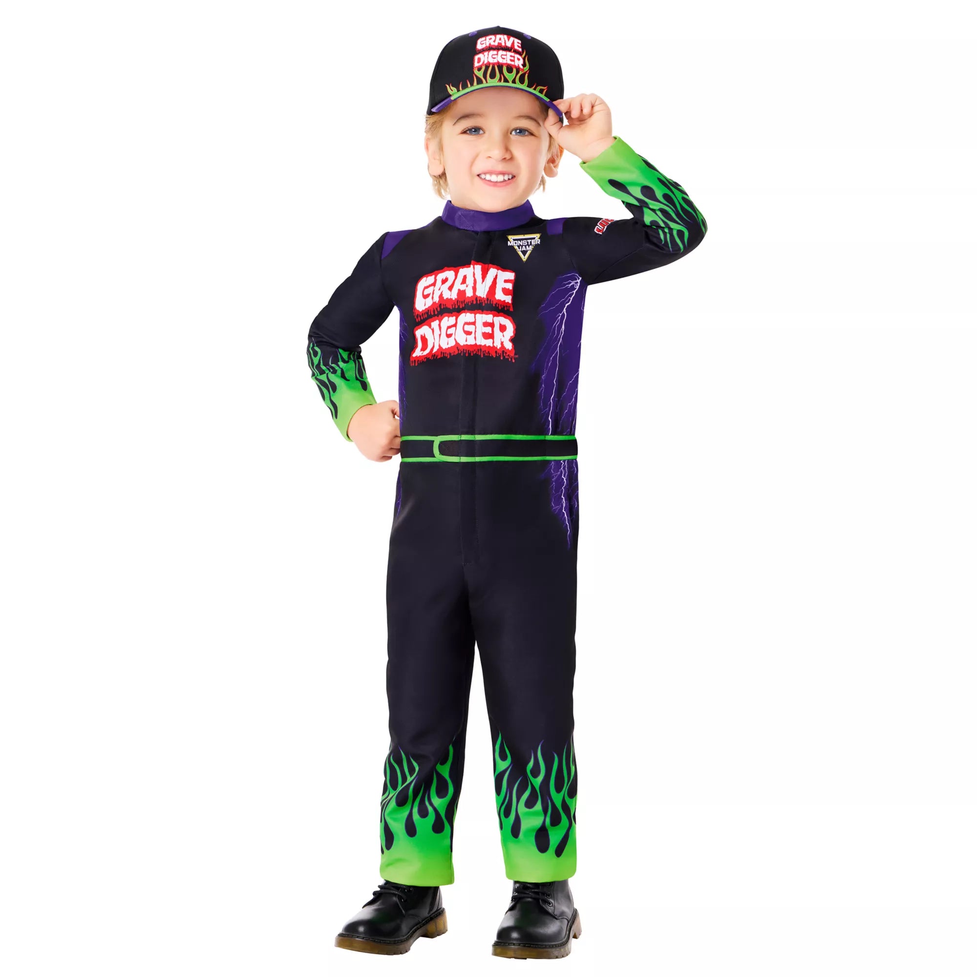 Toddler Grave Digger Jumpsuit Costume - Monster Jam