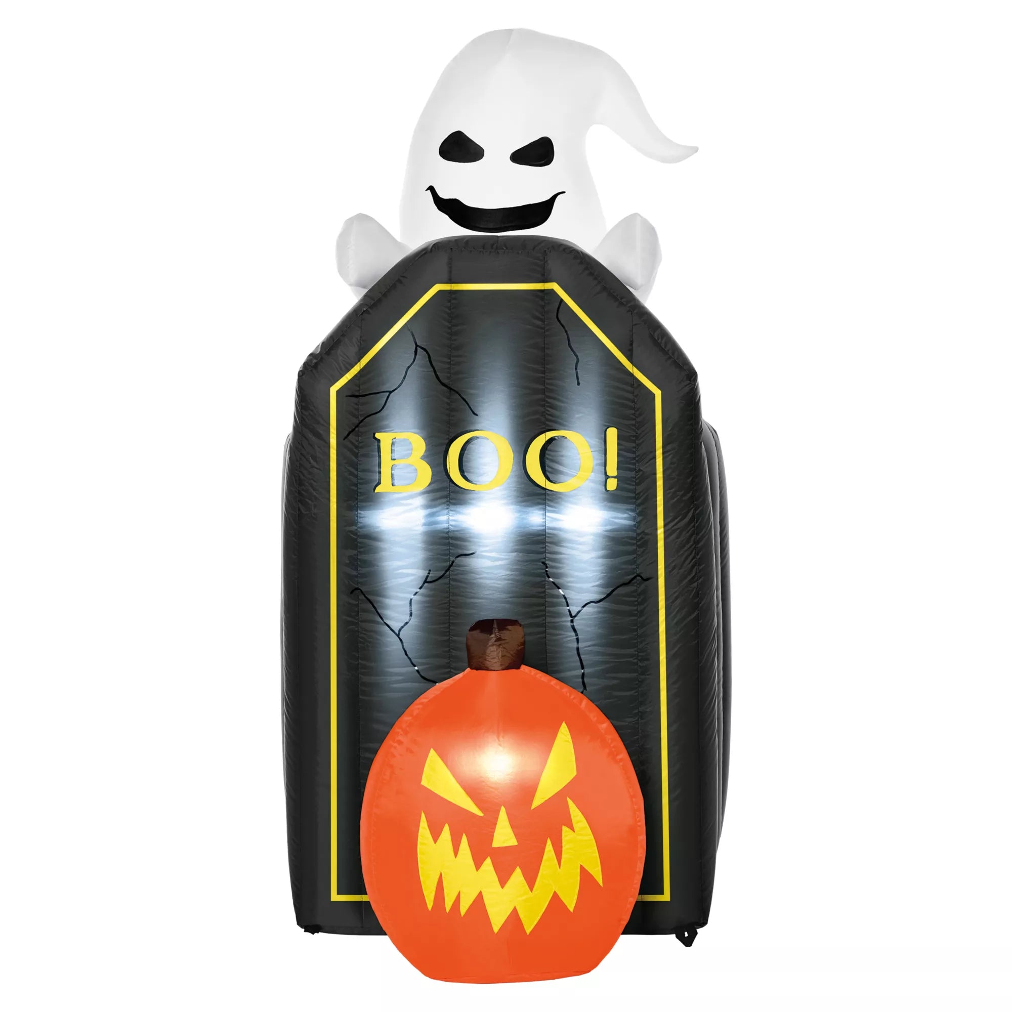 4 Ft 2 In Light-Up Animated Tombstone Ghost Inflatable Decoration