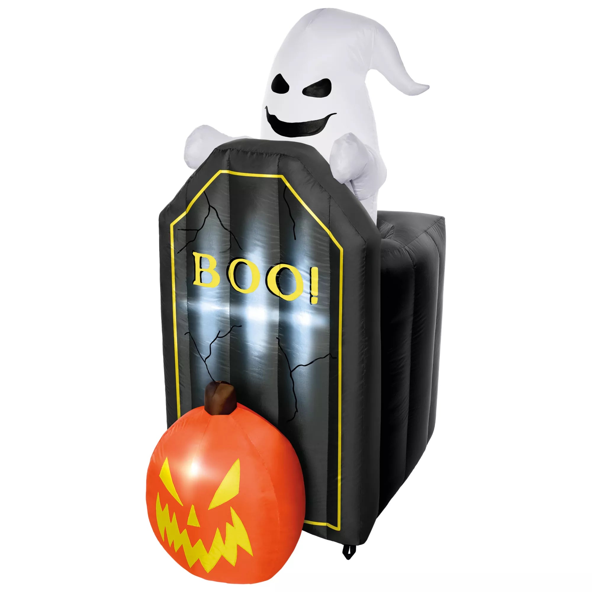 4 Ft 2 In Light-Up Animated Tombstone Ghost Inflatable Decoration