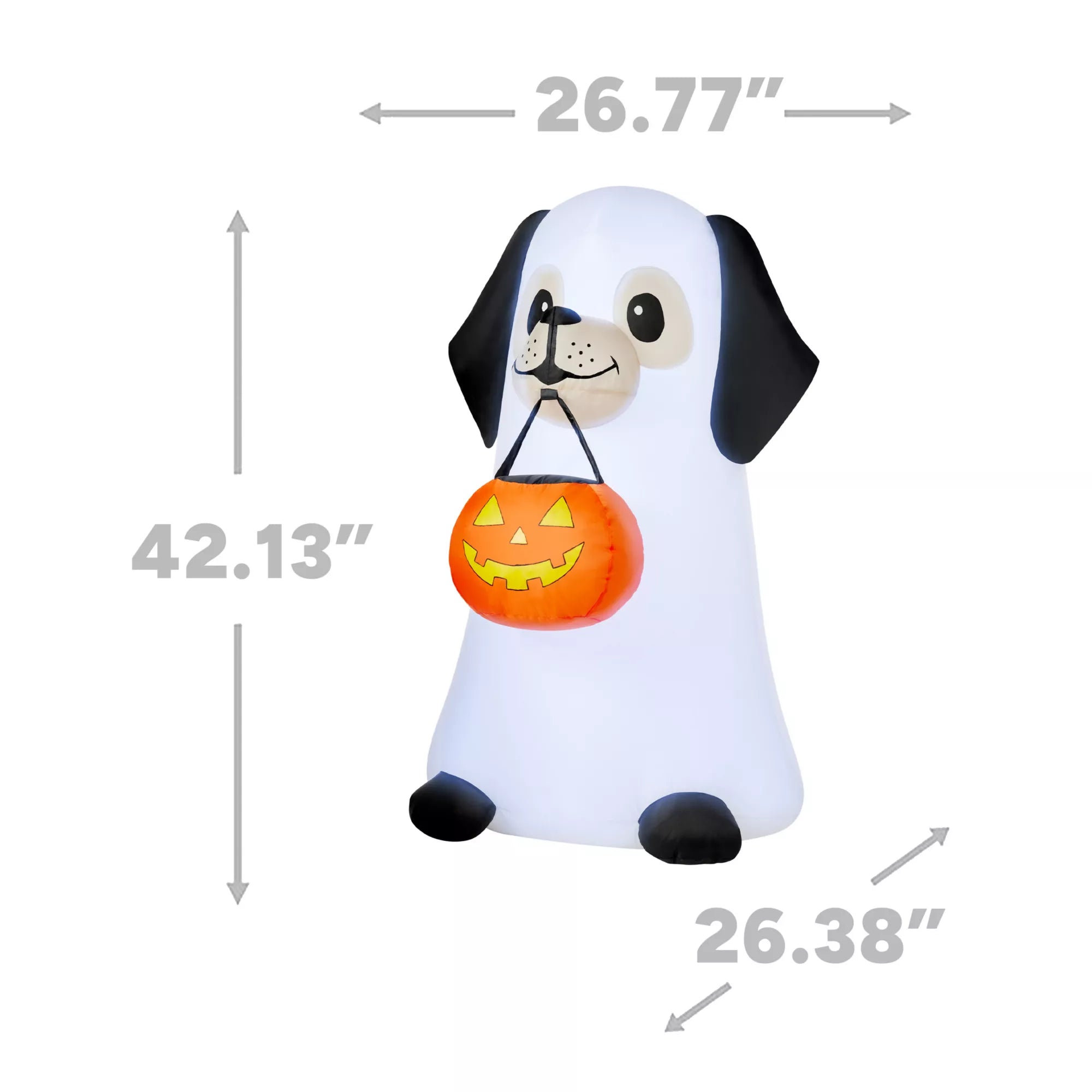 3 Ft 6 In Light-Up Ghost Dog Inflatable Decoration