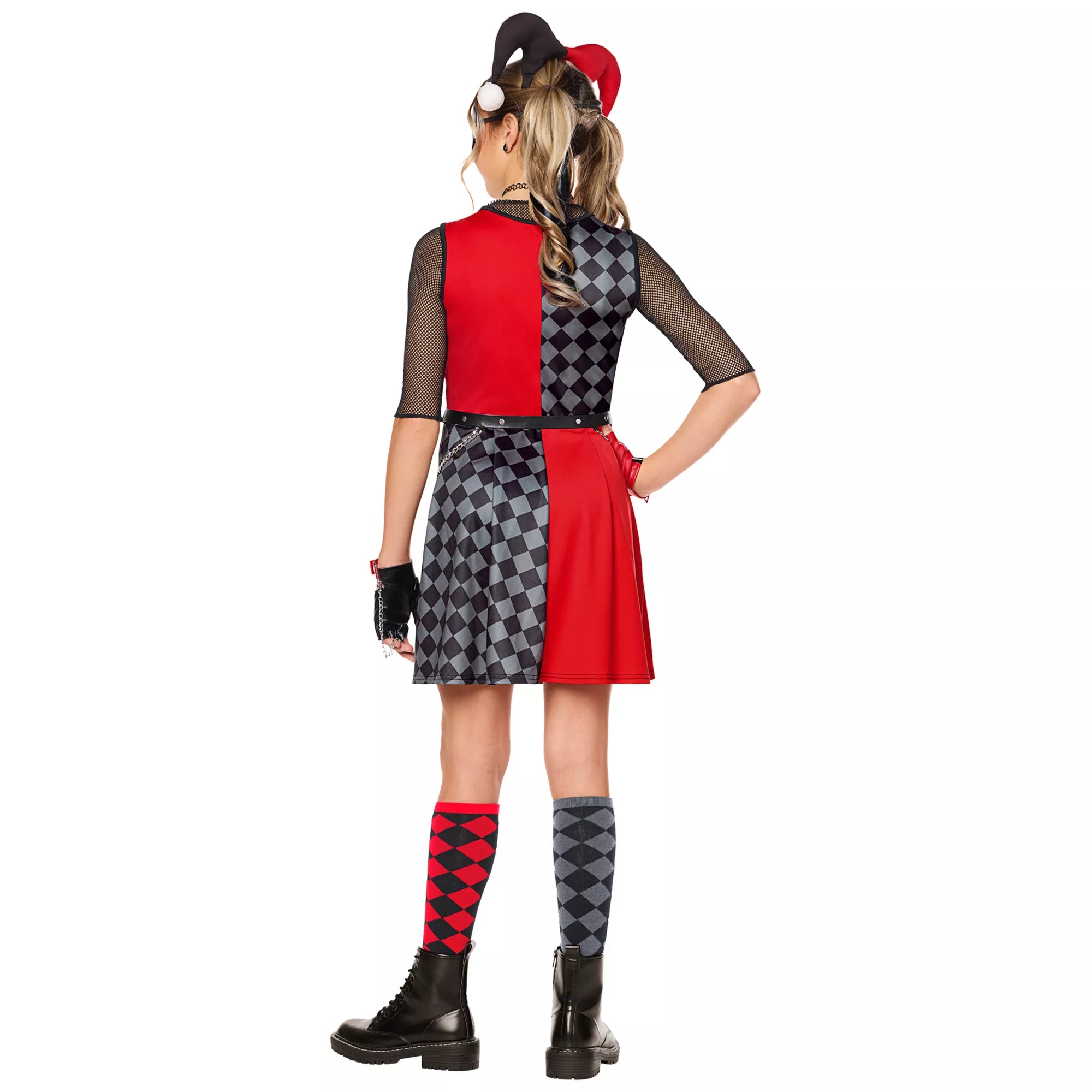 Kids Harley Quinn Checkered Dress Costume - DC Villains