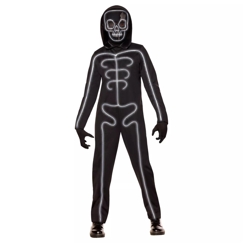 Kids Light-Up White Skeleton Stick Figure Costume