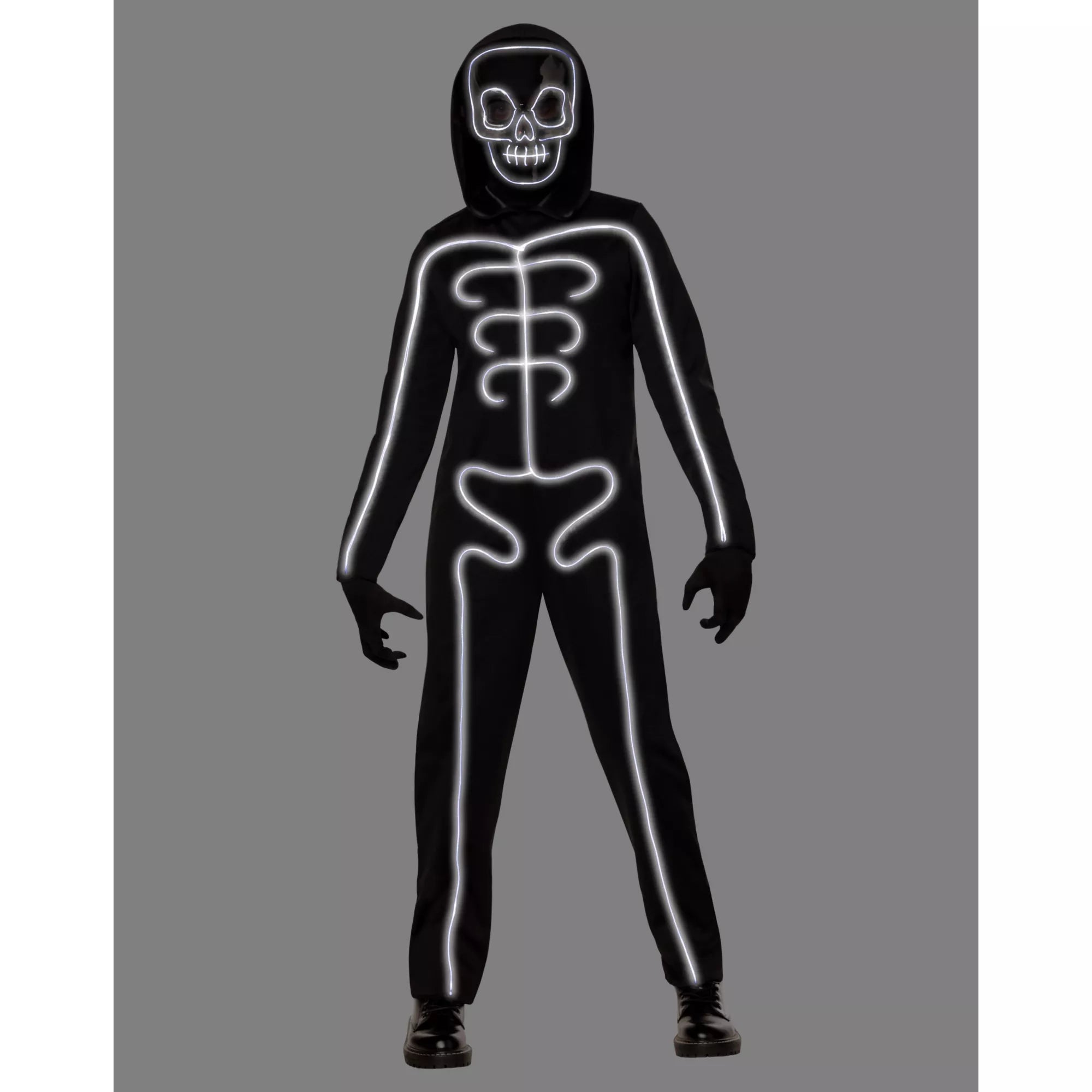 Kids Light-Up White Skeleton Stick Figure Costume