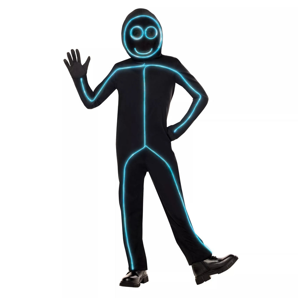 Kids Light-Up Blue Stick Figure Costume