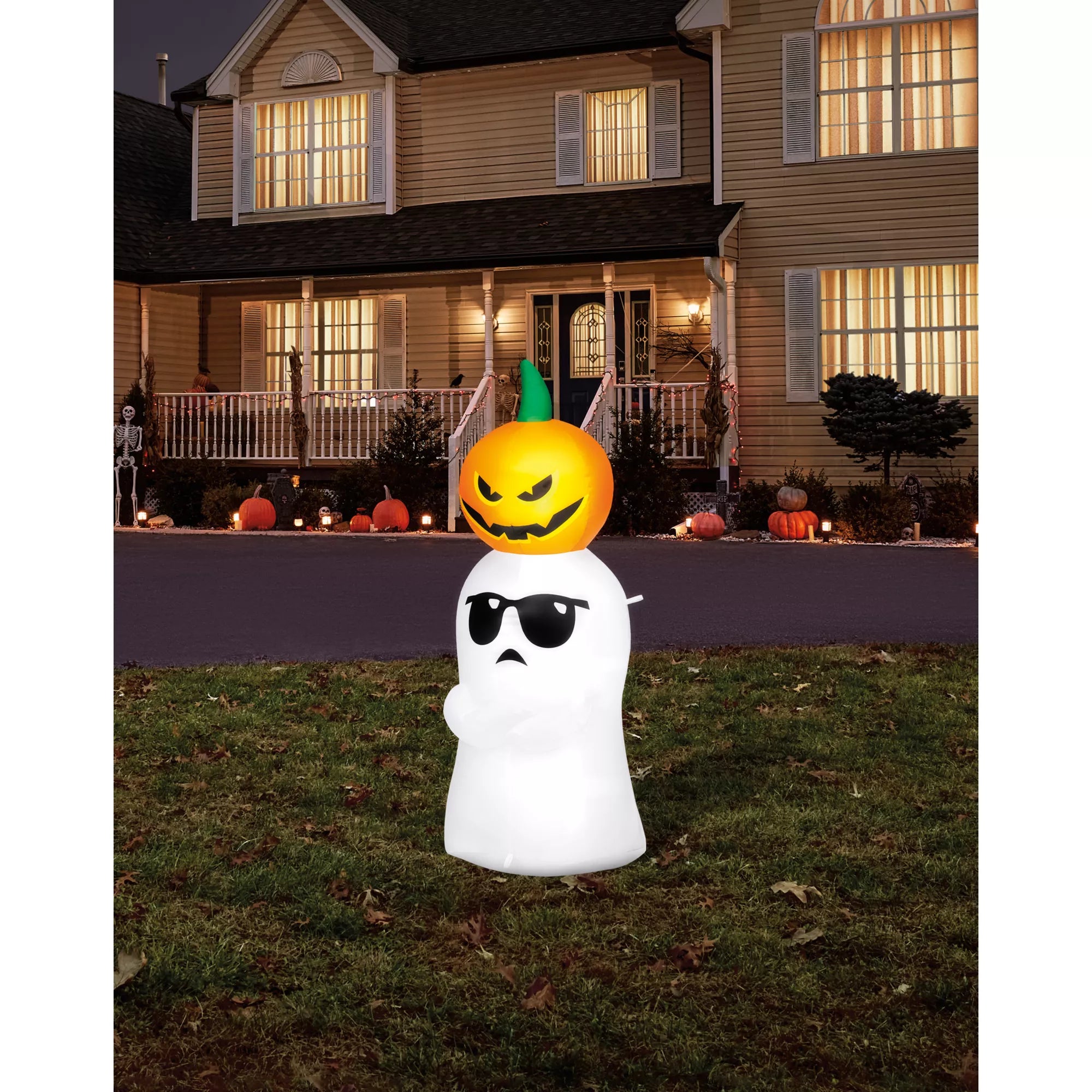4 Ft Ghost and Pumpkin Inflatable Decoration