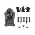 Black Cat Tombstone and Stakes Set