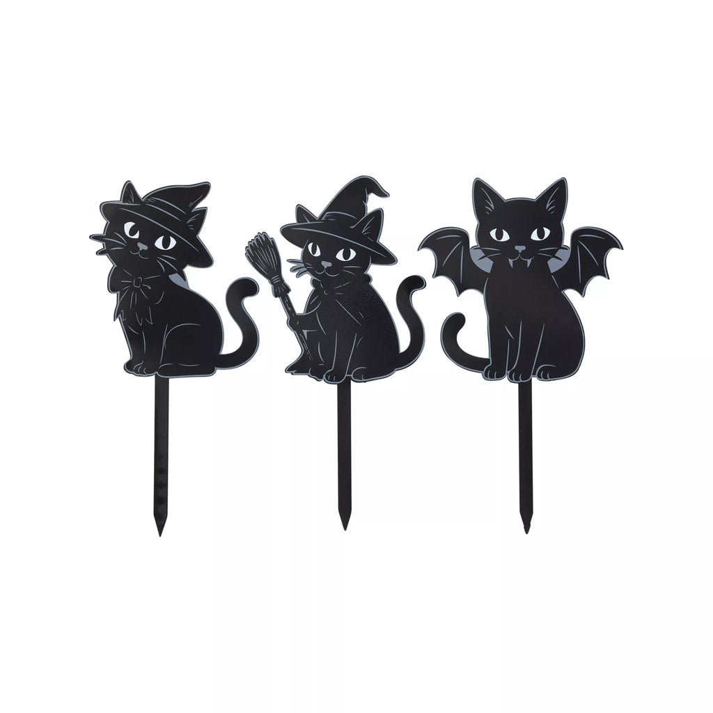 Black Cat Tombstone and Stakes Set
