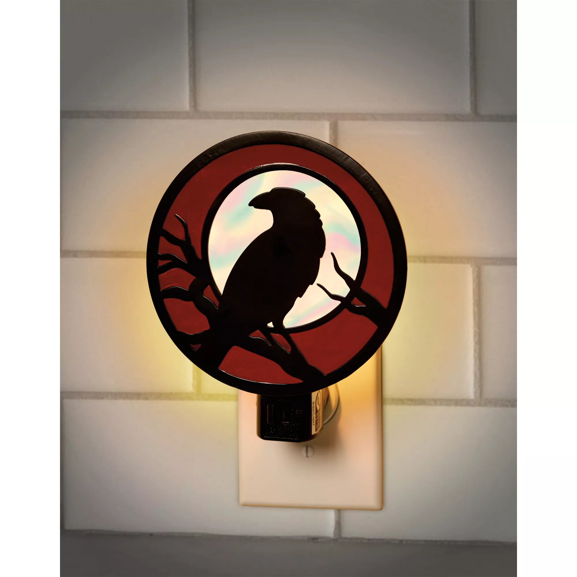 Raven Stained Glass Night Light